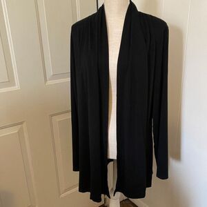 L L Bean Black Long Sleeve Open front Cardigan Size XL
